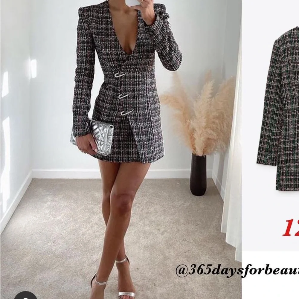 Flash sale🔥🔥Zara tweed blazer dress bloggers fav - Picture 5 of 16